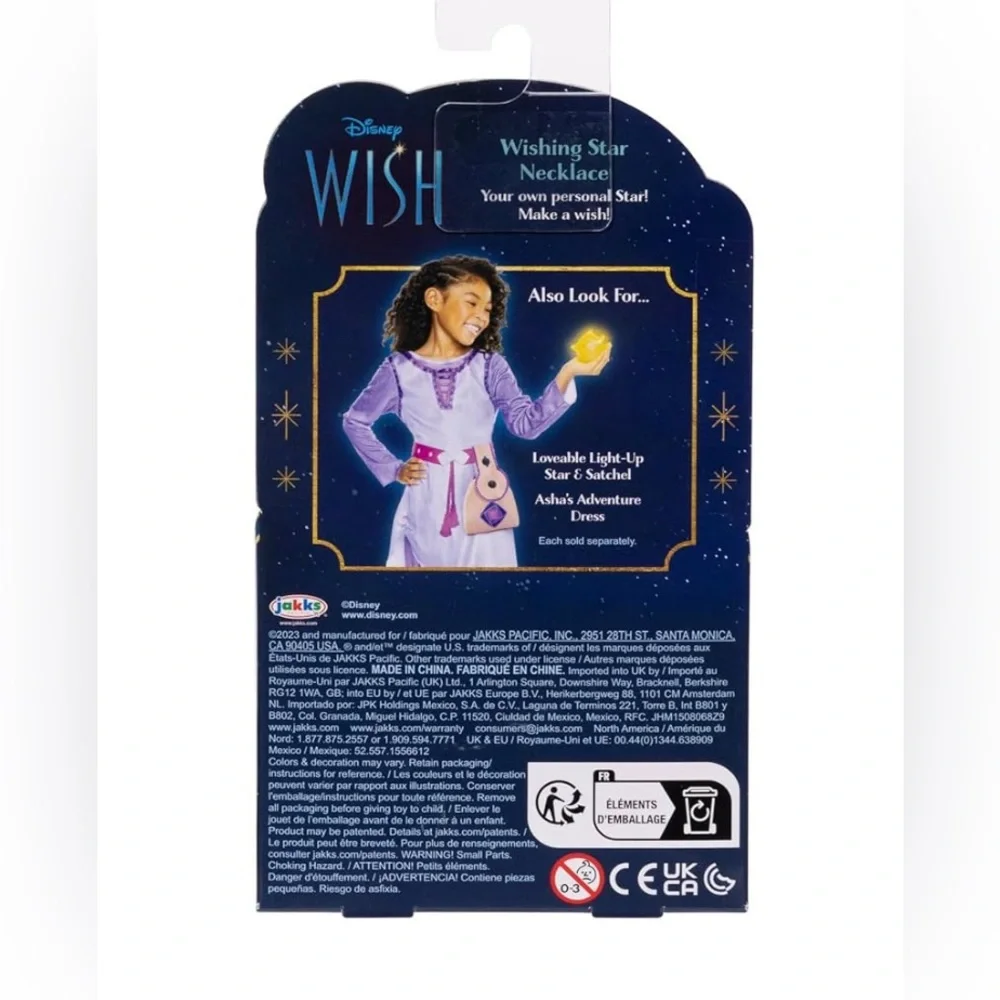 Disney's Wish Wishing Star Necklace with Light Up Feature NIP
